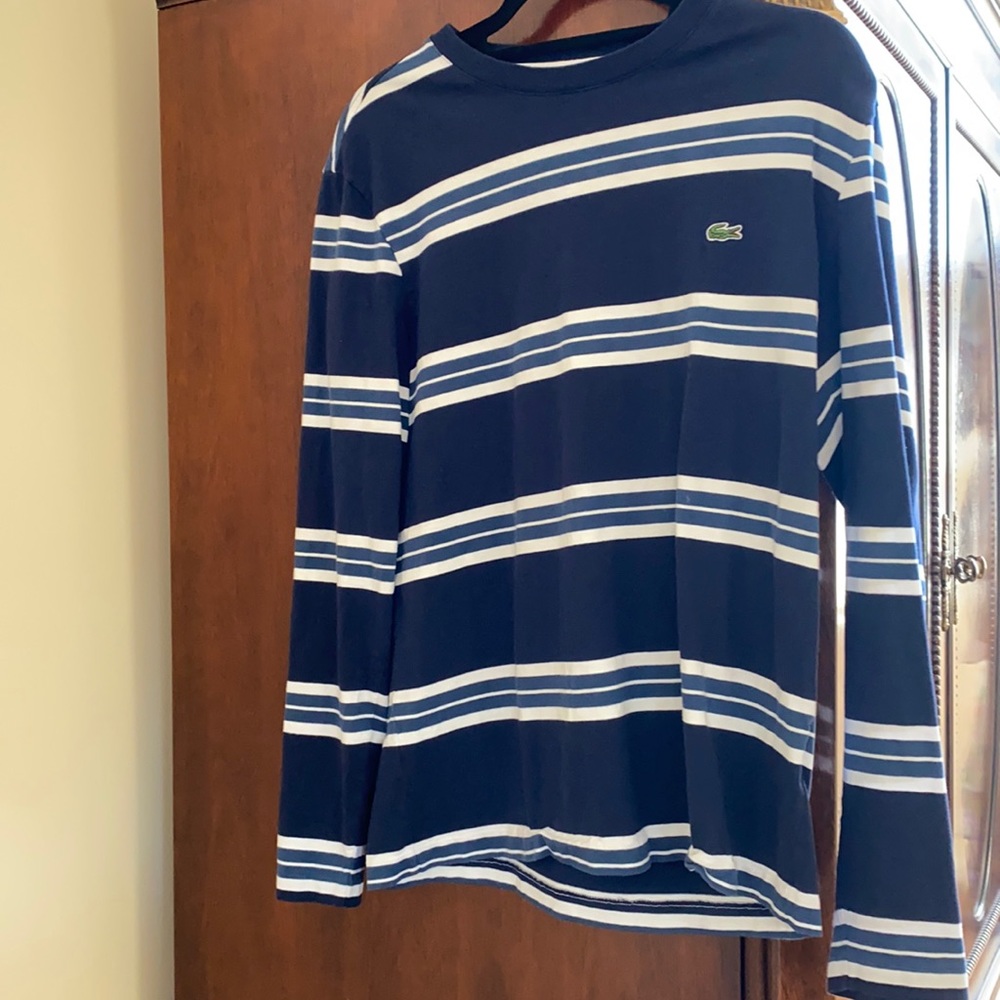 Striped Lacoste Shirt. Medium.